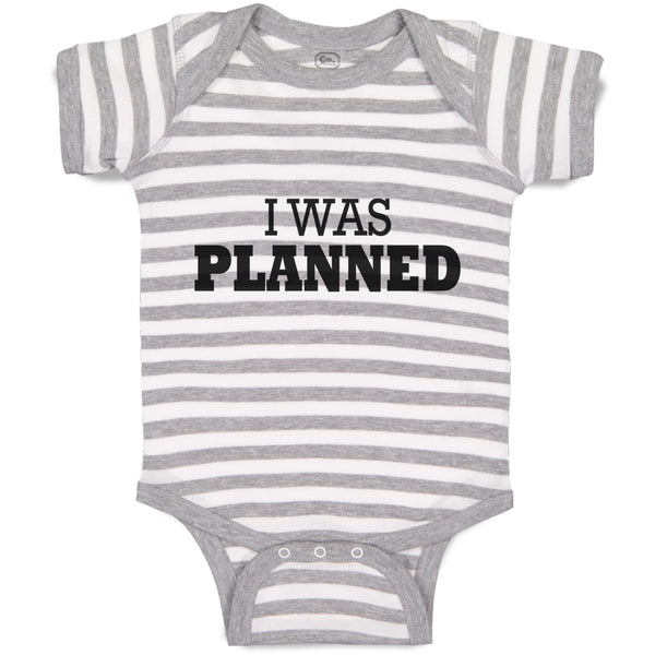 Baby Clothes I Was Planned Silhouette Text Baby Bodysuits Boy & Girl Cotton