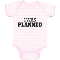 Baby Clothes I Was Planned Silhouette Text Baby Bodysuits Boy & Girl Cotton