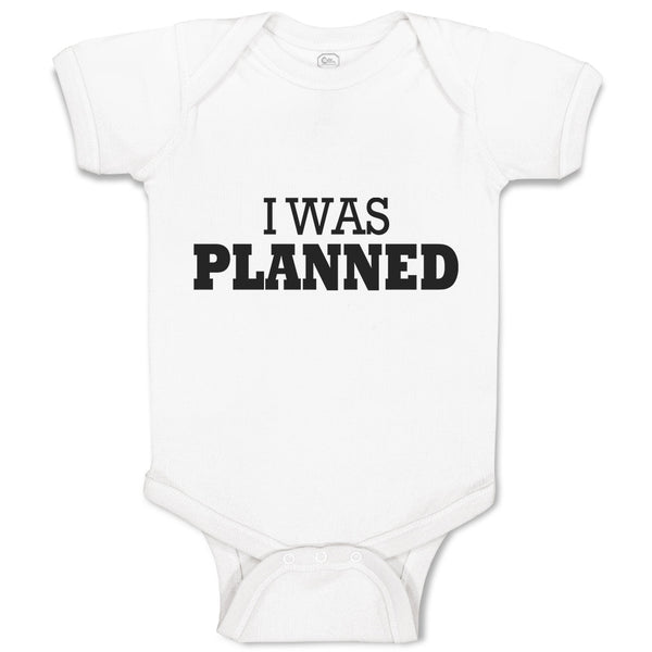 Baby Clothes I Was Planned Silhouette Text Baby Bodysuits Boy & Girl Cotton