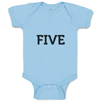 Baby Clothes Number Name 5 Silhouette Baby Bodysuits Boy & Girl Cotton