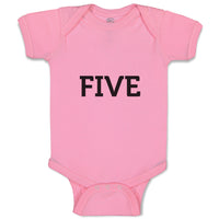 Baby Clothes Number Name 5 Silhouette Baby Bodysuits Boy & Girl Cotton