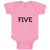 Baby Clothes Number Name 5 Silhouette Baby Bodysuits Boy & Girl Cotton