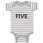 Baby Clothes Number Name 5 Silhouette Baby Bodysuits Boy & Girl Cotton