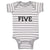 Baby Clothes Number Name 5 Silhouette Baby Bodysuits Boy & Girl Cotton