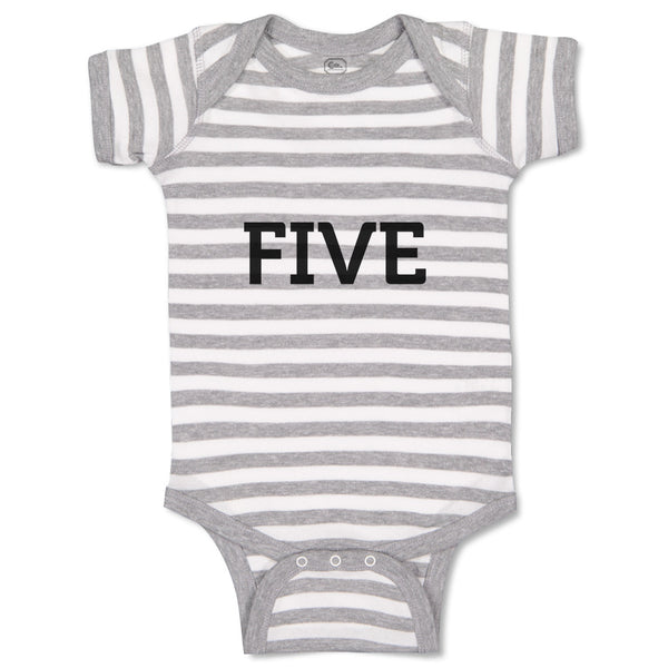 Baby Clothes Number Name 5 Silhouette Baby Bodysuits Boy & Girl Cotton