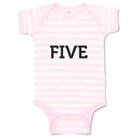 Baby Clothes Number Name 5 Silhouette Baby Bodysuits Boy & Girl Cotton