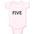 Baby Clothes Number Name 5 Silhouette Baby Bodysuits Boy & Girl Cotton