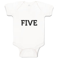 Baby Clothes Number Name 5 Silhouette Baby Bodysuits Boy & Girl Cotton