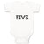 Baby Clothes Number Name 5 Silhouette Baby Bodysuits Boy & Girl Cotton