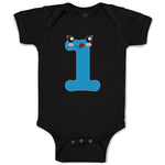 Baby Clothes Numeric 1 Shows Birthday Sign with Funny Face Baby Bodysuits Cotton