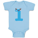 Baby Clothes Numeric 1 Shows Birthday Sign with Funny Face Baby Bodysuits Cotton