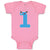 Baby Clothes Numeric 1 Shows Birthday Sign with Funny Face Baby Bodysuits Cotton