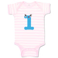 Baby Clothes Numeric 1 Shows Birthday Sign with Funny Face Baby Bodysuits Cotton