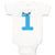 Baby Clothes Numeric 1 Shows Birthday Sign with Funny Face Baby Bodysuits Cotton