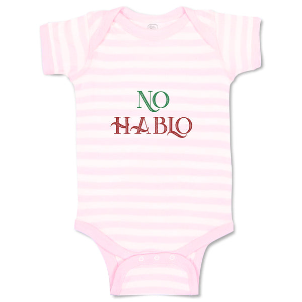 Baby Clothes No Hablo An Foreign Language Baby Bodysuits Boy & Girl Cotton