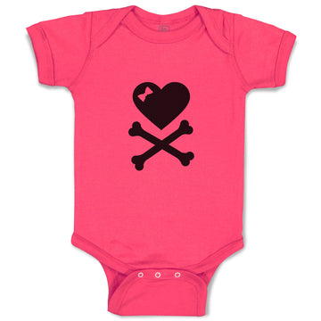 Baby Clothes Crossbone Hearth with Bow Baby Bodysuits Boy & Girl Cotton