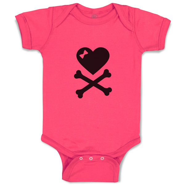 Baby Clothes Crossbone Hearth with Bow Baby Bodysuits Boy & Girl Cotton