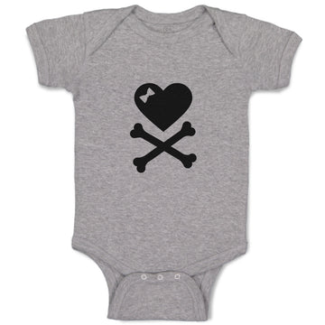 Baby Clothes Crossbone Hearth with Bow Baby Bodysuits Boy & Girl Cotton