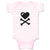 Baby Clothes Crossbone Hearth with Bow Baby Bodysuits Boy & Girl Cotton