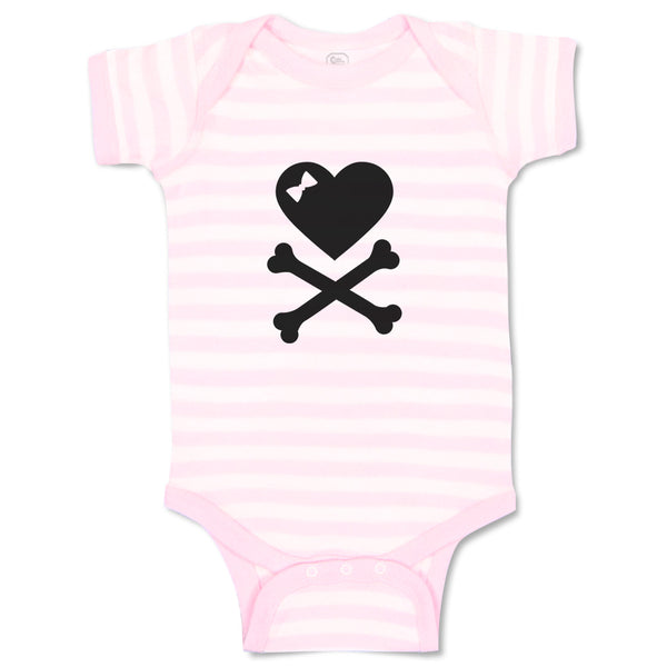 Baby Clothes Crossbone Hearth with Bow Baby Bodysuits Boy & Girl Cotton
