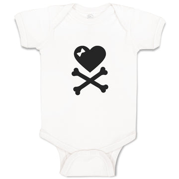 Baby Clothes Crossbone Hearth with Bow Baby Bodysuits Boy & Girl Cotton