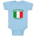 Baby Clothes I'M Not Yelling I Am Italian Italy Countries Baby Bodysuits Cotton