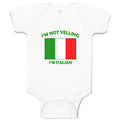 Baby Clothes I'M Not Yelling I Am Italian Italy Countries Baby Bodysuits Cotton