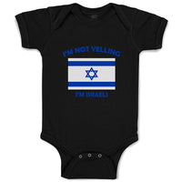Baby Clothes I'M Not Yelling I Am Israeli Israel Countries Baby Bodysuits Cotton