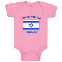 Baby Clothes I'M Not Yelling I Am Israeli Israel Countries Baby Bodysuits Cotton