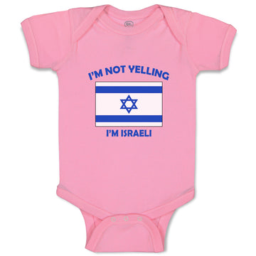 Baby Clothes I'M Not Yelling I Am Israeli Israel Countries Baby Bodysuits Cotton