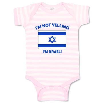 Baby Clothes I'M Not Yelling I Am Israeli Israel Countries Baby Bodysuits Cotton