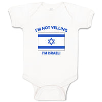Baby Clothes I'M Not Yelling I Am Israeli Israel Countries Baby Bodysuits Cotton