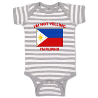 Baby Clothes I'M Not Yelling I Am Filipino Countries Baby Bodysuits Cotton