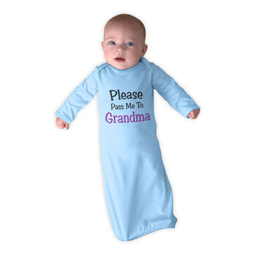 Baby Sleeper Gowns Please Pass Me to Grandma Grandmother A Baby Nightgowns