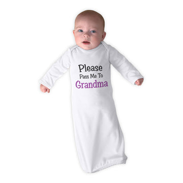 Baby Sleeper Gowns Please Pass Me to Grandma Grandmother A Baby Nightgowns