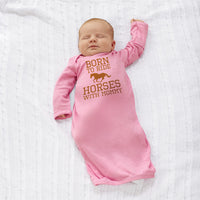 Baby Sleeper Gowns Born to Ride Horses with Mommy Baby Nightgowns Cotton - Cute Rascals