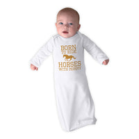 Baby Sleeper Gowns Born to Ride Horses with Mommy Baby Nightgowns Cotton - Cute Rascals