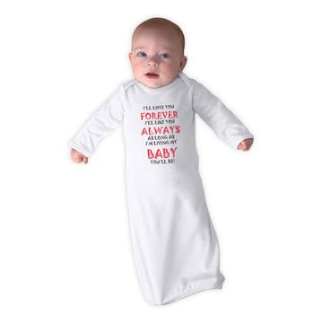 Baby Sleeper Gowns Love You Forever Living Baby You'Ll Be Valentines Love Cotton