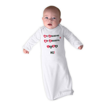 Baby Sleeper Gowns My Grandma and My Grandpa Love Me! Grandparents Cotton