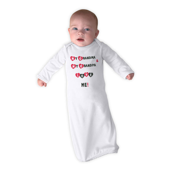 Baby Sleeper Gowns My Grandma and My Grandpa Love Me! Grandparents Cotton - Cute Rascals