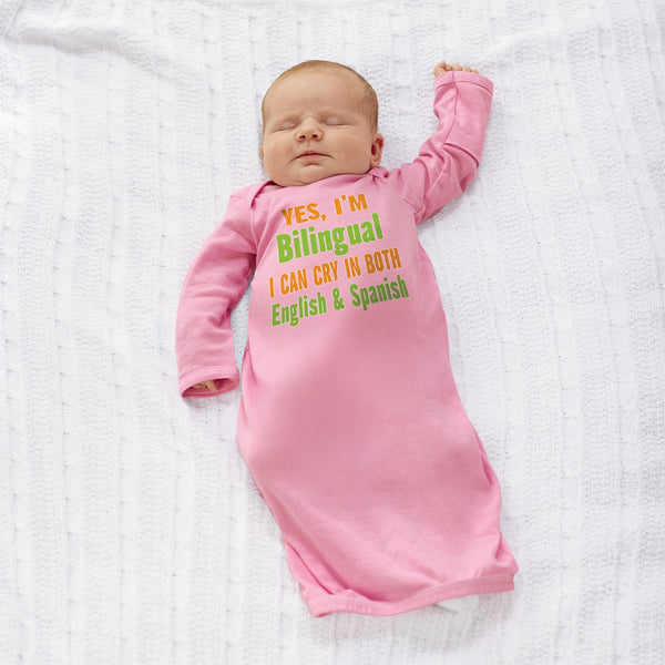 Baby Sleeper Gowns Yes I'M Bilingual I Can Cry in English and Spanish Cotton - Cute Rascals