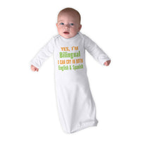 Baby Sleeper Gowns Yes I'M Bilingual I Can Cry in English and Spanish Cotton - Cute Rascals