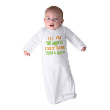 Baby Sleeper Gowns Yes I'M Bilingual I Can Cry in English and Spanish Cotton