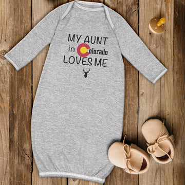 Baby Sleeper Gowns My Aunt in Colorado Loves Me Valentines Love Baby Nightgowns