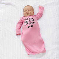 Baby Sleeper Gowns My Big Brother Has Paws Dog Lover Pet Baby Nightgowns Cotton - Cute Rascals