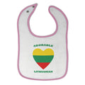 Cloth Bibs for Babies Adorable Lithuanian Heart Countries Baby Accessories