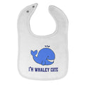 Cloth Bibs for Babies Blue Whale Saying I'M Whaley Cute Ocean Sea Life Cotton