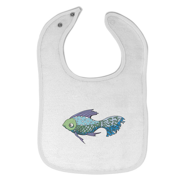 Cloth Bibs for Babies Tropical Fish Blue Purple Fins Animals Ocean Sea Life - Cute Rascals