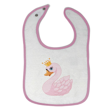 Baby Girl Bibs Swan Princess Burp Cloths Contrast Trim Burp Cloths Cotton