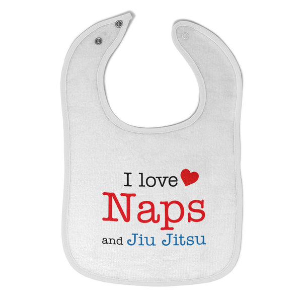 Cloth Bibs for Babies I Love Naps and Jiu Jitsu Sport Martial Arts Cotton - Cute Rascals